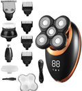 Head Shaver for Men, 5 in 1 Wet Dry Electric Shaver for Men Beard Hair Trimmer Razor Rechargeable Bald Shaving Machine LCD Display Grooming Kit