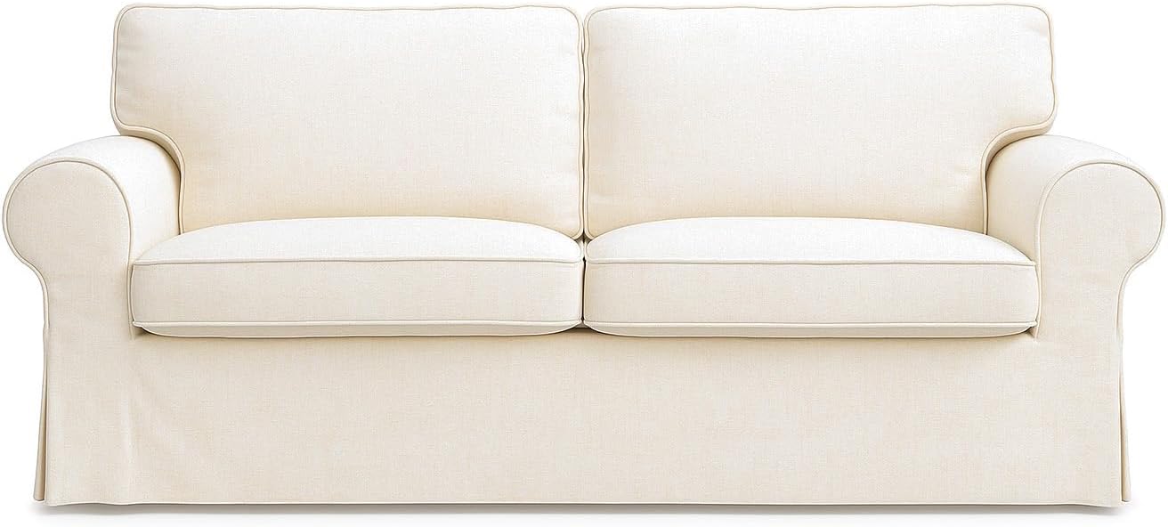 Ektorp Loveseat Cover Replacement for IKEA Ektorp Sofa Cover, Ektorp 2 Seater Sofa Cover,Ektorp Cover Only!(Daily Off White)