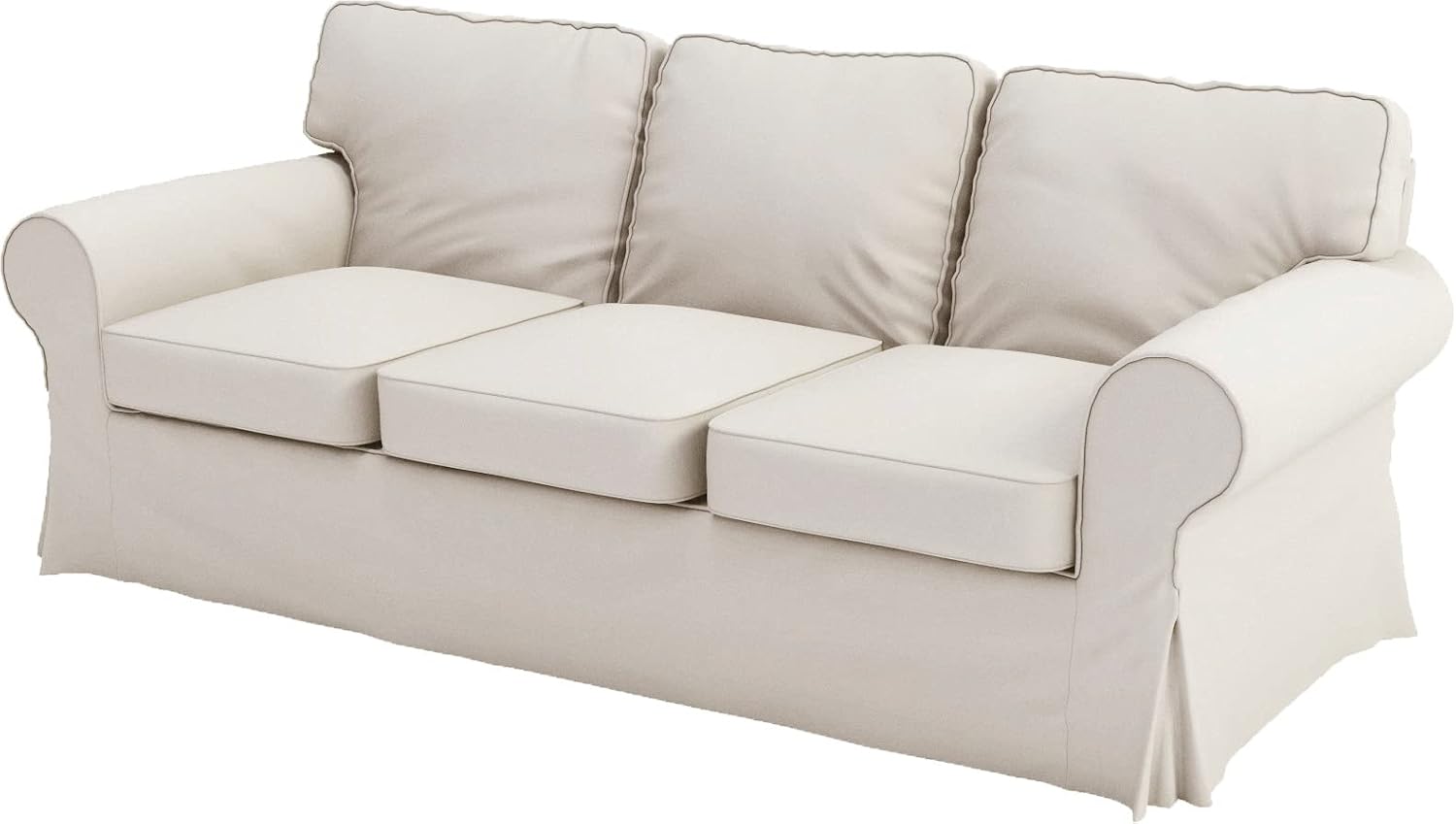 Sofa Covers Compatible with IKEA Ektorp 3 Three Seat Sofa Slipcovers (Polyester Beige, Ektorp Sofa)