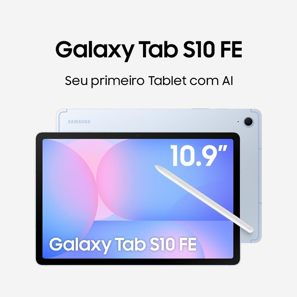 Samsung Galaxy Tab S10 FE w/S-Pen | 128GB, 8GB RAM, Wi-Fi Only | 10.9' LCD, WiFi 6E Android 15 Tablet, 4K Camera | International Model X520 | 25W Fast Charger Bundle (Blue)