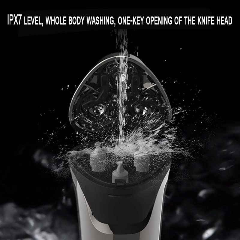 Electric Razor for Men, Waterproof Face Grooming Electric Shaver Men Powerful Rotary Male Wet Dry Face Electric Razor Men Rechargeable Beard Shaving