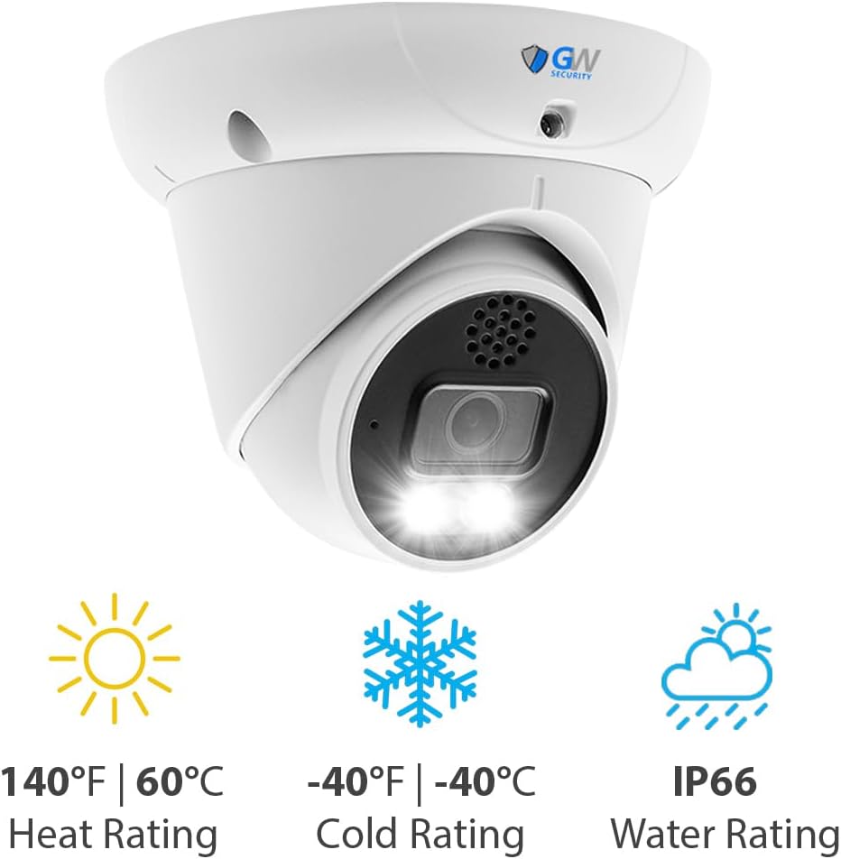 GW Security 16 Channel Two-Way Audio Full-Time Color Night Vision Surveillance Security Camera System with 16 Super HD 5MP 30FPS Real-Time Outdoor PoE Security AI Face Recognition Turret Cameras