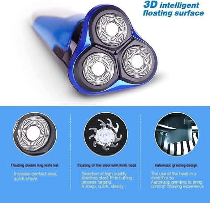Electric Shaver for Men Rechargeable Rotary Razors Beard Trimmer Face Shavers 100% Waterproof Wet Easy to Operate and Store