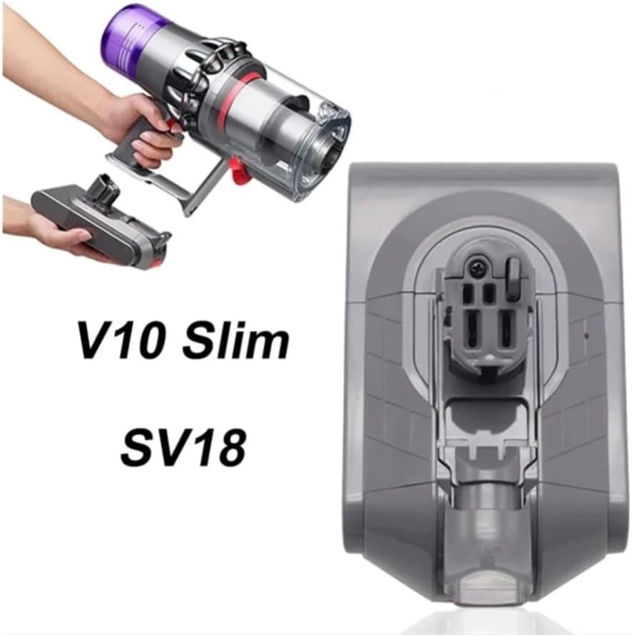 12800mAh 18V Compatible for Dyson V10 SV18 Slim Digital Fluffy Extra Vacuum Cleaner Replacement Battery(18V 12800mAh 1PCS)