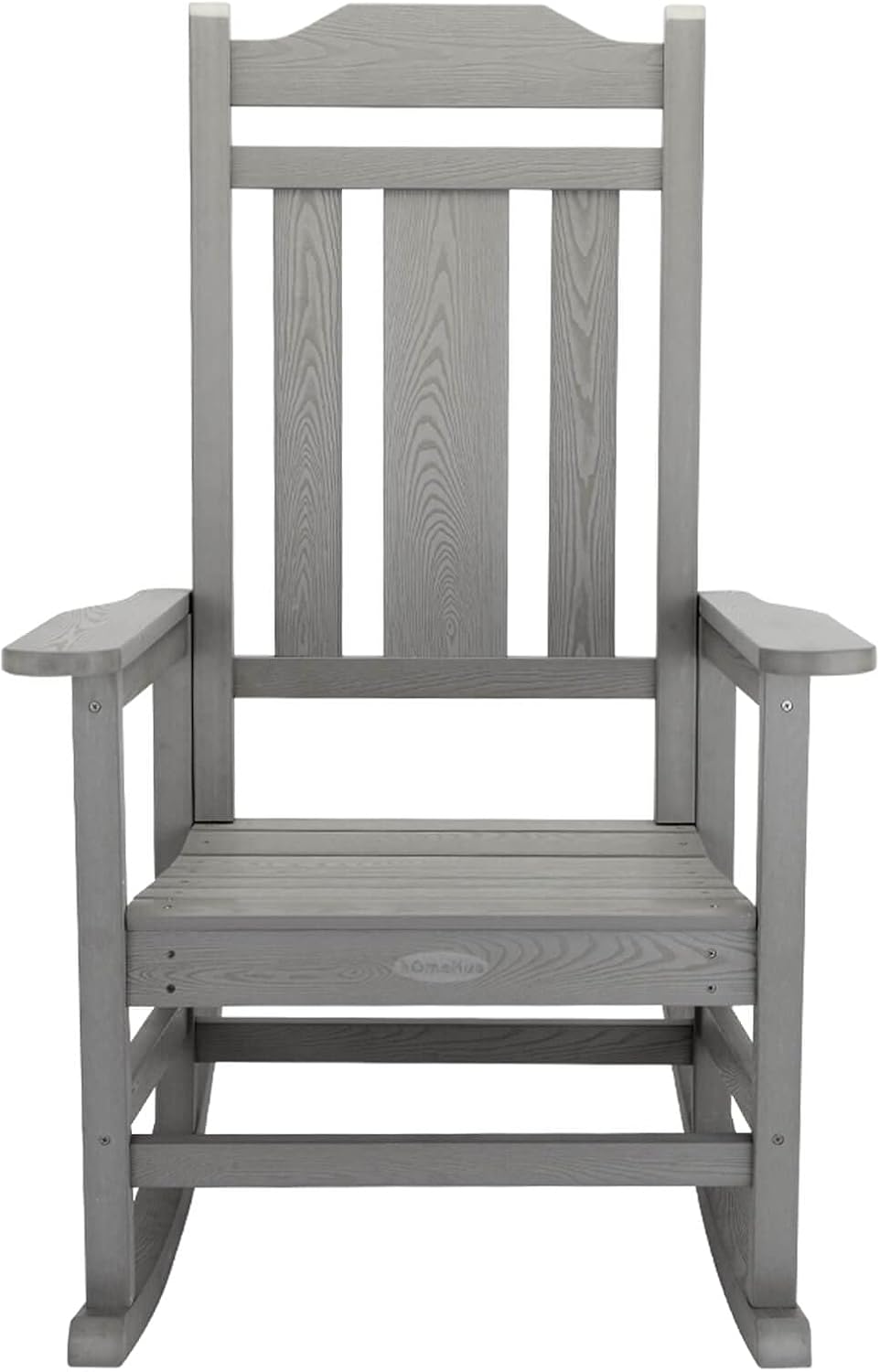 hOmeHua Rocking Chair, All-Weather Oversized Outdoor Indoor Chairs, Patio Fade-Resistant Porch Rocker Chair, Durable Smooth Rocking, Comfortable Easy to Assemble, Low Maintain (Gray)