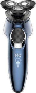 Electric Razor, Electric Shavers for Men, Dry Wet Waterproof Mens Rotary Facial Shaver, Face Shaver Cordless Travel USB Rechargeable with Beard Trimmer LED Display for Shaving Husband Dad