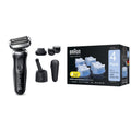 Braun Electric Razor for Men, Waterproof Foil Shaver, Series 7 7075cc, Wet & Dry Shave, with Beard Trimmer, Rechargeable with Clean & Renew Refill Cartridges, 6 Count, Pack of 1