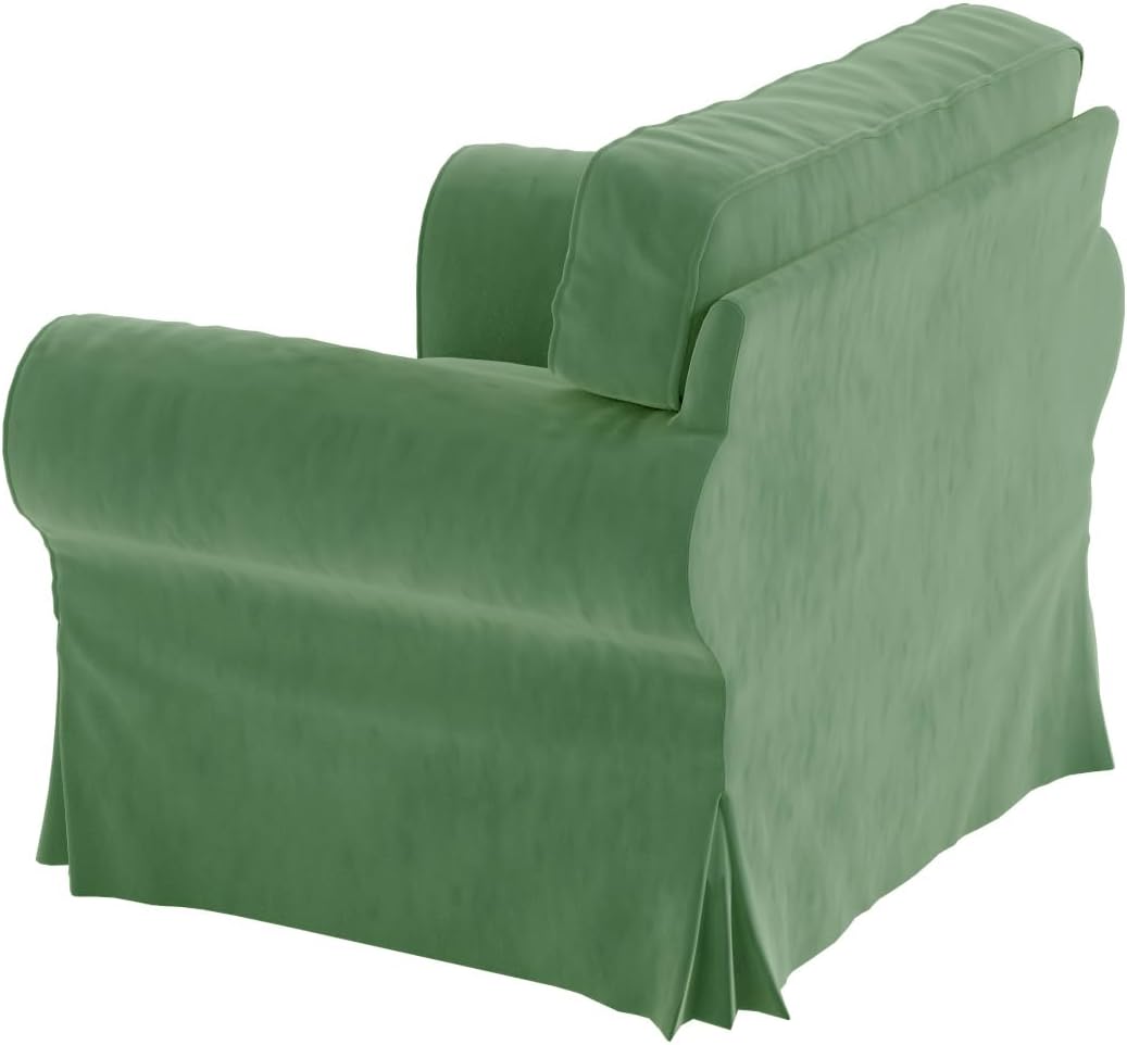 Velvet Pets Friendly Sofa Covers Custom Made Compatible for IKEA Ektorp Sofa Slipcovers (Velvet Light Green Chair)