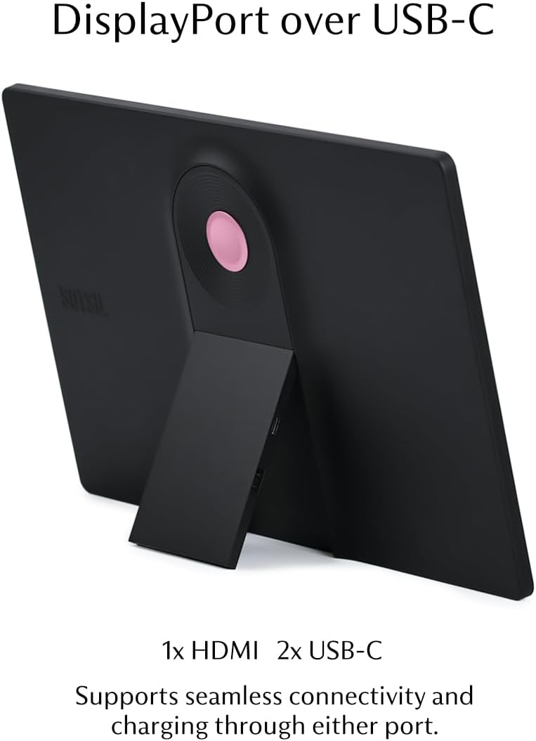 SOTSU SleekView 15.6' Portable Monitor | FHD 1920x1080 | 300 Nits | 100% sRGB | 60Hz | 6W | HDMI | USB-C | Lightweight | Gaming | Laptop | Smartphone | Travel | Sleek & Stylish Design
