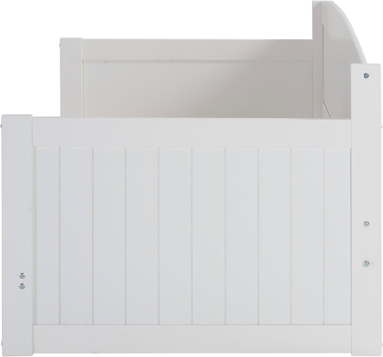 Alaterre Furniture Harmony Twin to King Daybed with Pop Up Trundle Bed - Solid Wood Twin Day Bed with 2 Pull-Out Storage Drawers and 400lb Capacity - For Kids, Guest Room, Living Room (White)