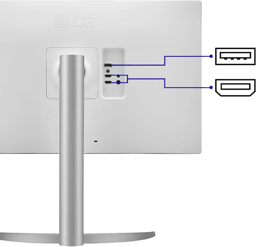 LG 27' Ultrafine 4K UHD (3840 x 2160) Monitor, 60Hz, VESA DisplayHDR™ 400, 5ms, Dynamic Action Sync, Flicker Safe, HDMI & DisplayPort, VESA Mount, Tilt/Height/Pivot Adjustable, White