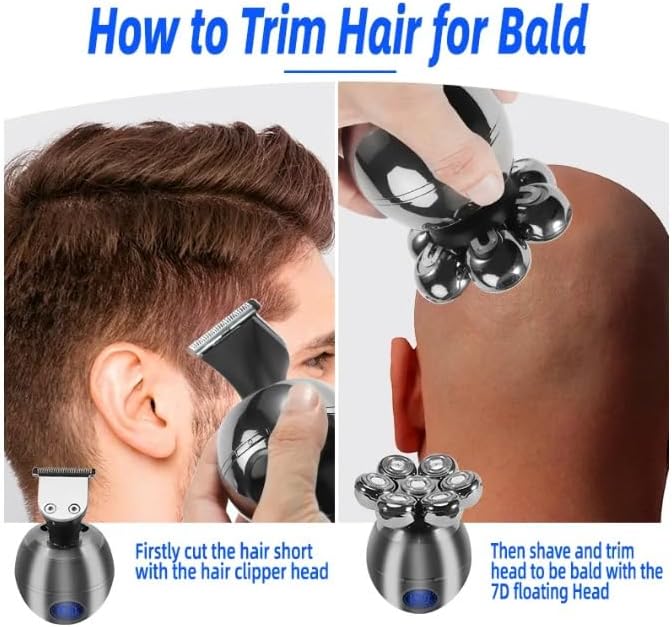 Head Shaver for Men, 5-in-1 Rechargeable Multi Grooming Kit Beard Hair Electric Shaver for Men Body Trimmer Facial Electric Razor Balde Shaving Machine