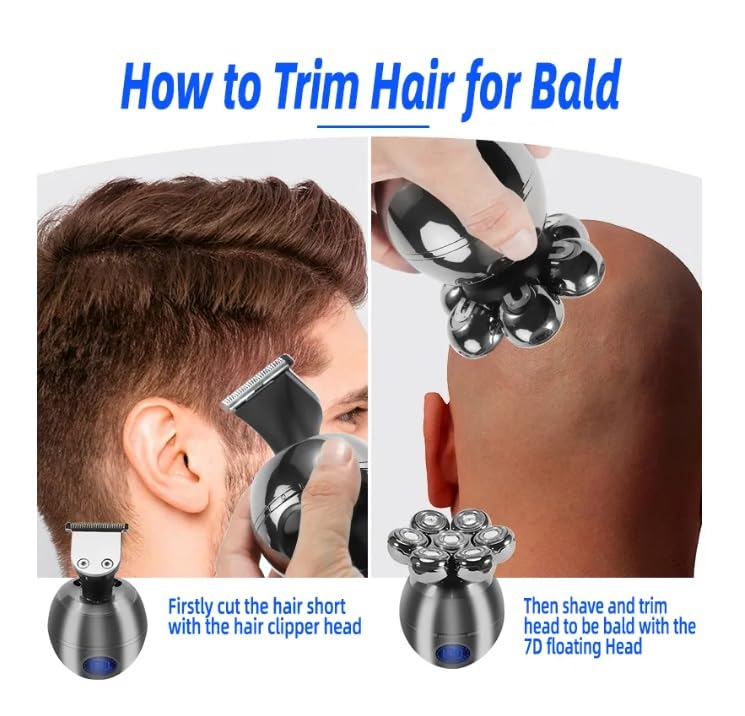 Head Shavers for Bald Men, 5-IN-1 Rechargeable Multi Grooming Kit Beard Hair Electric Shaver For Men Body Trimmer Facial Electric Razor Balde Shaving Machine