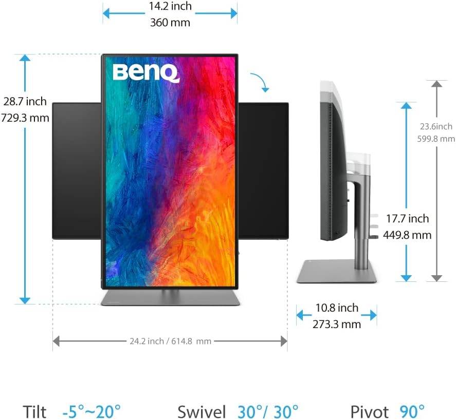 BenQ PD2725U 27 Inch 4K UHD AQCOLOR Computer Monitor w/ Thunderbolt 3 for MacBook, Mac Monitor, HDR, 95% P3, Daisy Chain, KVM, Hotkey Puck, DualView, Ergonomic Design (Renewed)