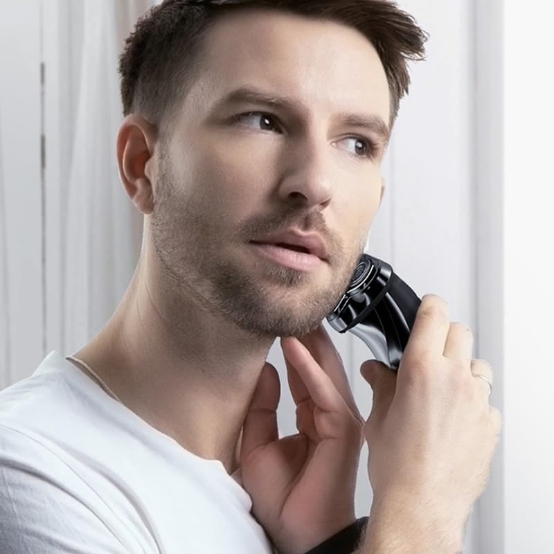 Head Shavers for Bald Men, Electric Shavers For Men Face Shaver With Popup Trimmer Rechargeable Wet & Dry Dual Use IPX7 Waterproof (Color : Black Set 2)