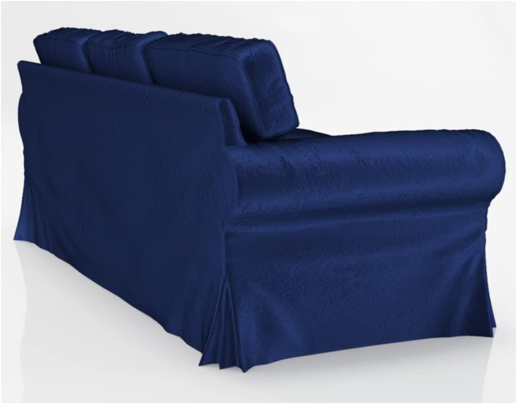 Velvet Pets Friendly Sofa Covers Custom Made Compatible for IKEA Ektorp Three Seat Sofa Slipcovers (Velvet Blue Ektorp 3)