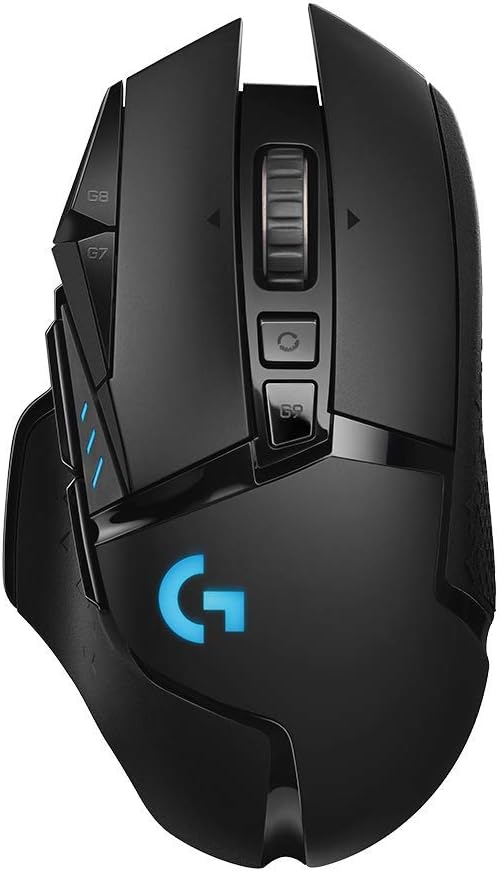 Logitech G G935 Over Ear Wireless Headset, Black G502 Lightspeed Wireless 11 Button Gaming Mouse, Black