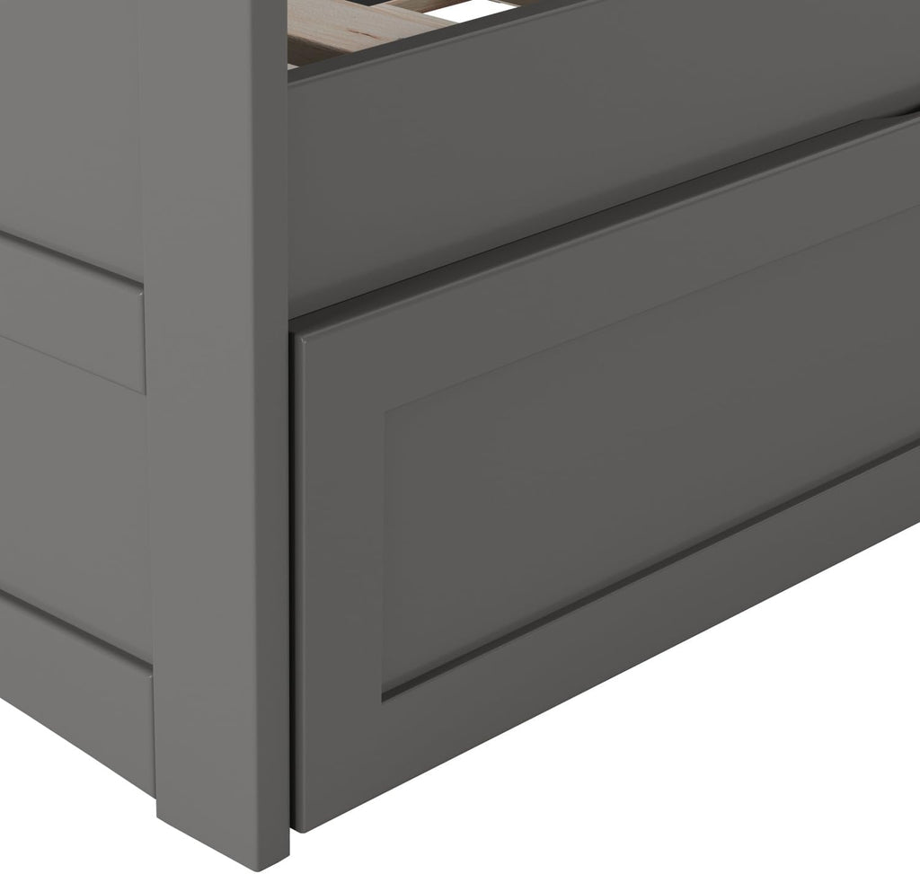 AFI, Acadia Twin Size Wood Daybed Frame with Twin Trundle, Grey
