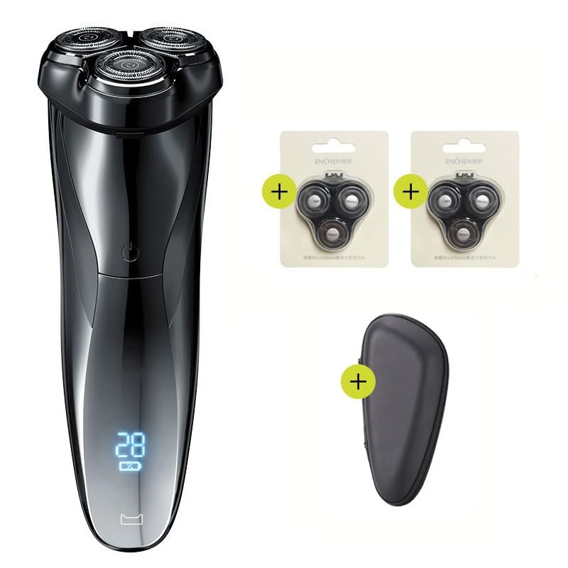 Head Shavers for Bald Men, Electric Shavers For Men Face Shaver With Popup Trimmer Rechargeable Wet & Dry Dual Use IPX7 Waterproof (Color : Black Set 2)