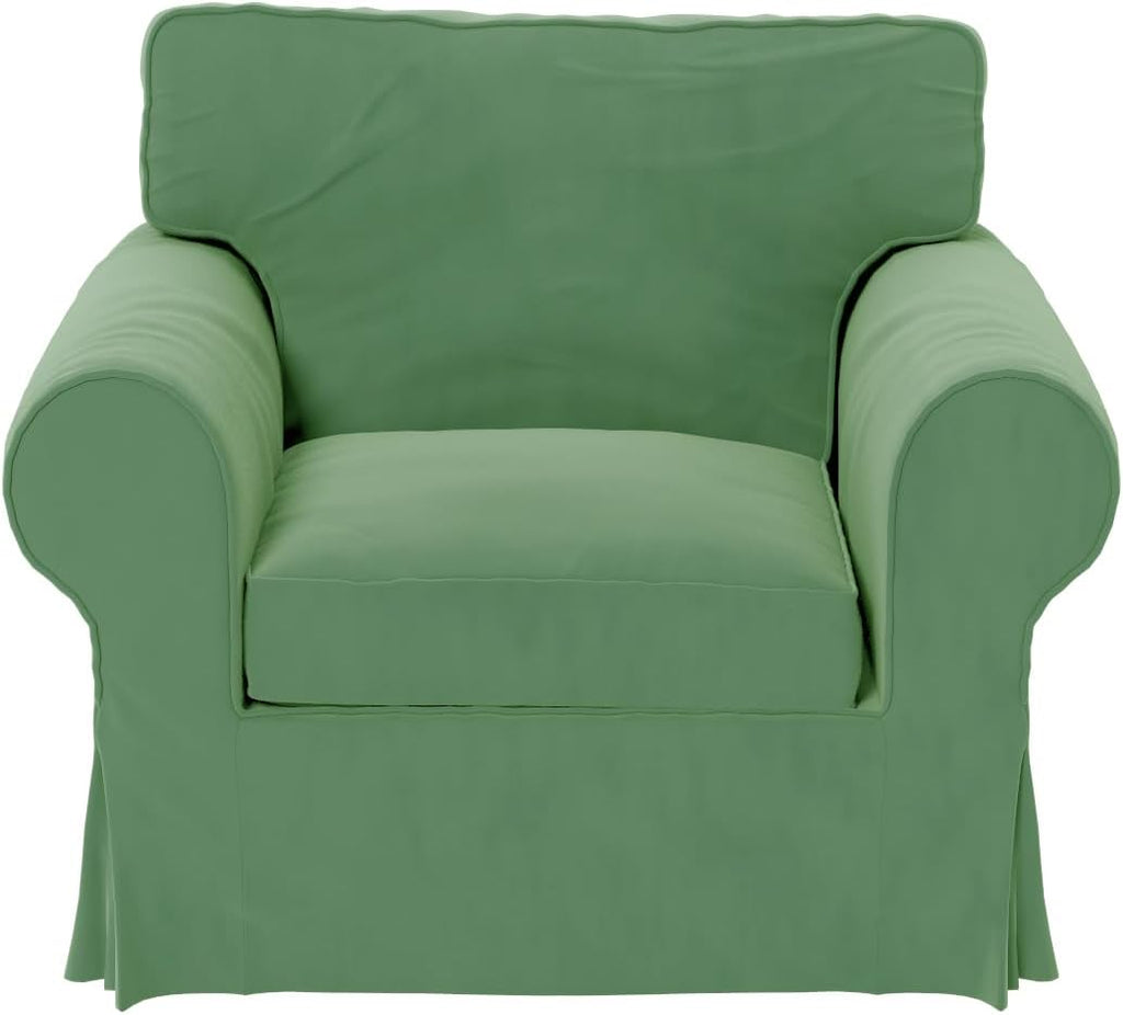 Velvet Pets Friendly Sofa Covers Custom Made Compatible for IKEA Ektorp Sofa Slipcovers (Velvet Light Green Chair)
