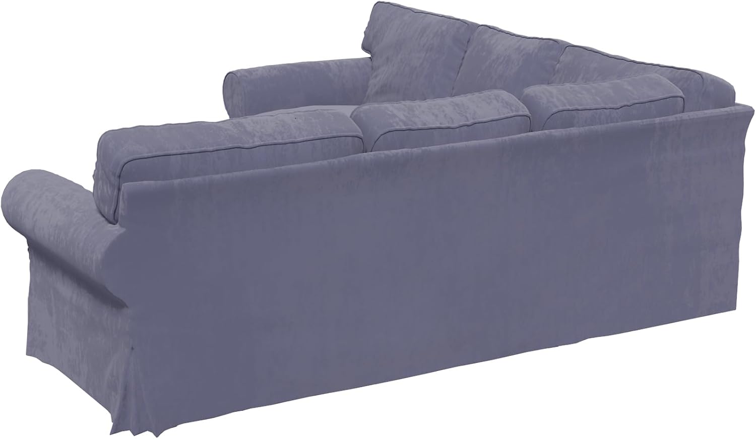 Velvet Pets Friendly Sectional Corner Sofa Covers Made Compatible with IKEA Ektorp 4 Four Seat Couch Sofa Slipcovers (Velvet Light Gray Ektorp 2+2)