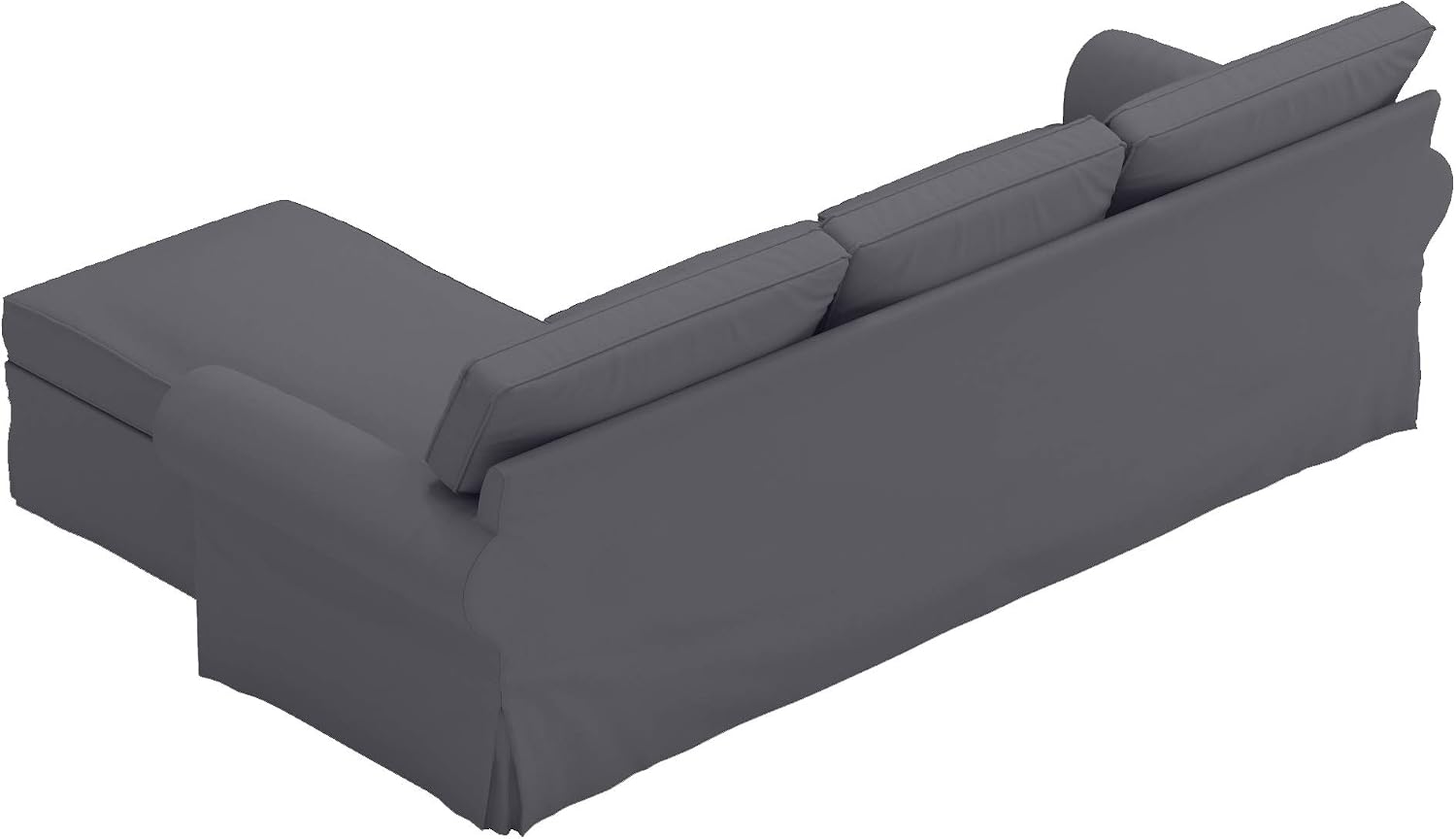 Sofa Covers Compatible with IKEA Ektorp 3 Three Seat Sofa with Chaise Slipcovers (Polyester Dark Gray 4 Chaise)