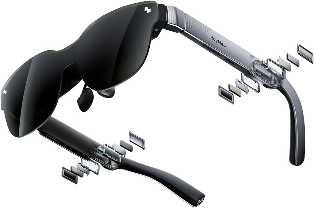 RayNeo Air 3s AR/XR Glasses, 201' at 6m, 120Hz FHD HueView Display, Portable AR Video Eyewear Gaming Glasses for iPhone 17/16/15, Android, Mac, Switch, PS5, Steam Deck - 3S-Silver