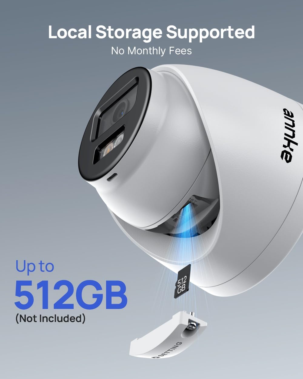 ANNKE C800 4Pcs Ultra HD 4K PoE Security Cameras with AI Human/Vehicle Detection, 8MP Turret IP Camera with Audio, Spotlight Color Night Vision, H.265+, IP67 Weatherproof, Support 512GB Micro SD