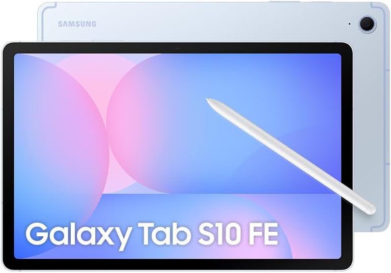 Samsung Galaxy Tab S10 FE w/S-Pen | 128GB, 8GB RAM, Wi-Fi Only | 10.9' LCD, WiFi 6E Android 15 Tablet, 4K Camera | International Model X520 | 25W Fast Charger Bundle (Blue)