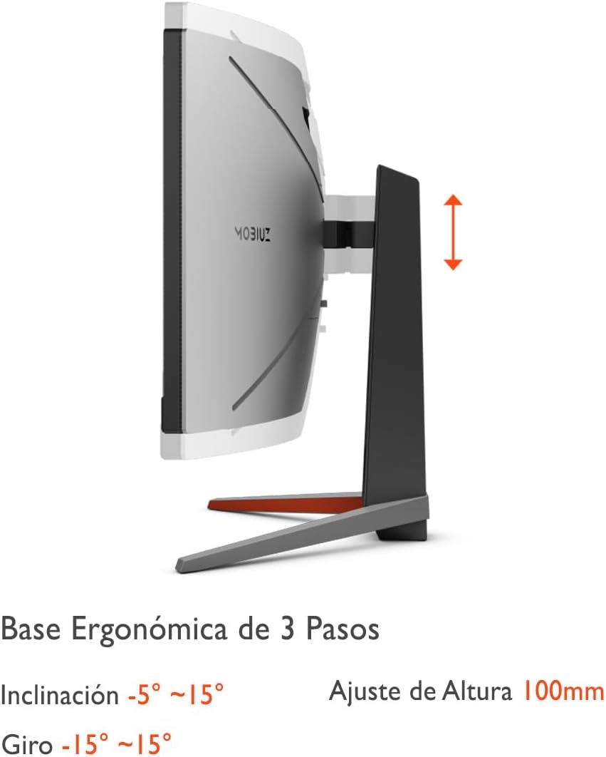 BenQ MOBIUZ EX3410R Curved Gaming Monitor 34' 2K 1440p 144Hz 1ms w/Remote | HDRi | 1000R | Color Optimizer | Freesync Premium Pro | Eye-Care | Height, Swivel & Tilt | 2.1ch w/ 5w Sub | USB Hub