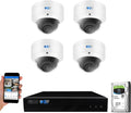 GW Security 8 Channel 12MP NVR UltraHD 4K Face/Human/Vehicle Detection PoE Security Camera System with 4 x 8MP IP Microphone AcuSearch Smart AI Dome Camera, 100ft Night Vision, Outdoor Indoor Cameras