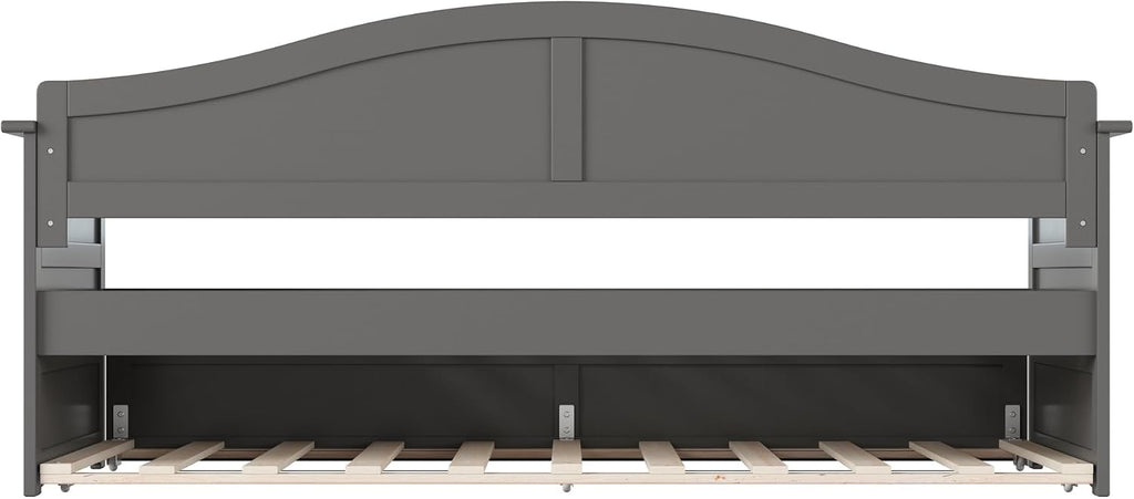 AFI, Acadia Twin Size Wood Daybed Frame with Twin Trundle, Grey