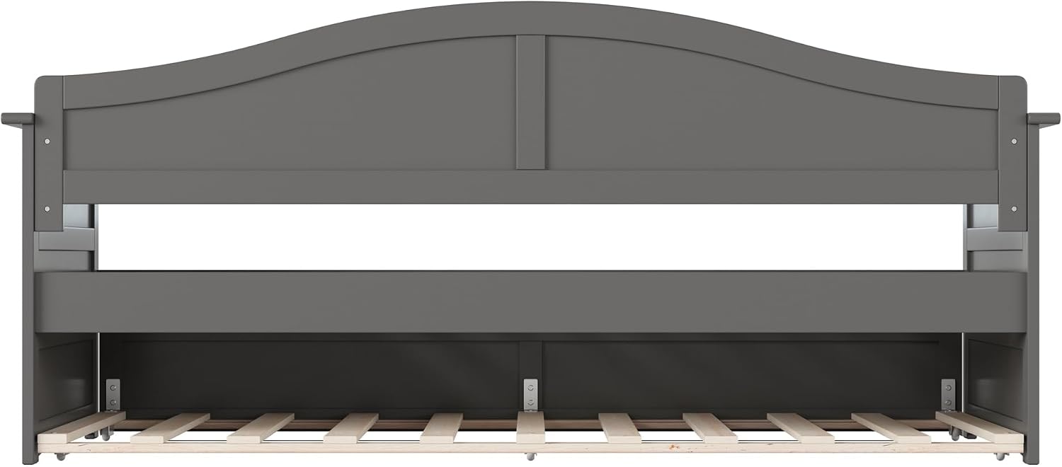 AFI, Acadia Twin Size Wood Daybed Frame with Twin Trundle, Grey