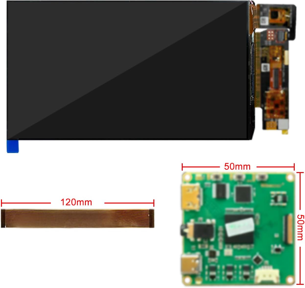 wisecoco AMOLED Display 7 Inch FHD 90Hz High Refresh Rate 850 Nits High Brightness IPS Touch Panel for Raspberry Pi 5/4 Laptop Camera Switch PS4/5 Gaming Display DIY Screen
