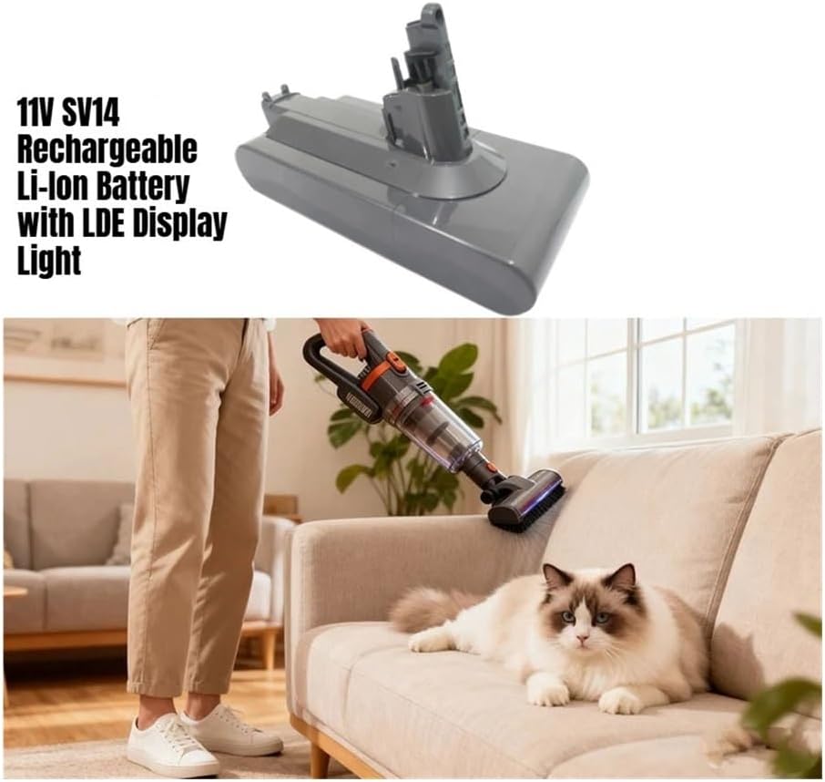 25.2V 12800MAh Screw-Mounted Vacuum Cleaner Lithium-ion Battery Suitable Compatible for Dyson SV14 V11Absolute V11Animal V11Torque(2PCS 12800mAh)