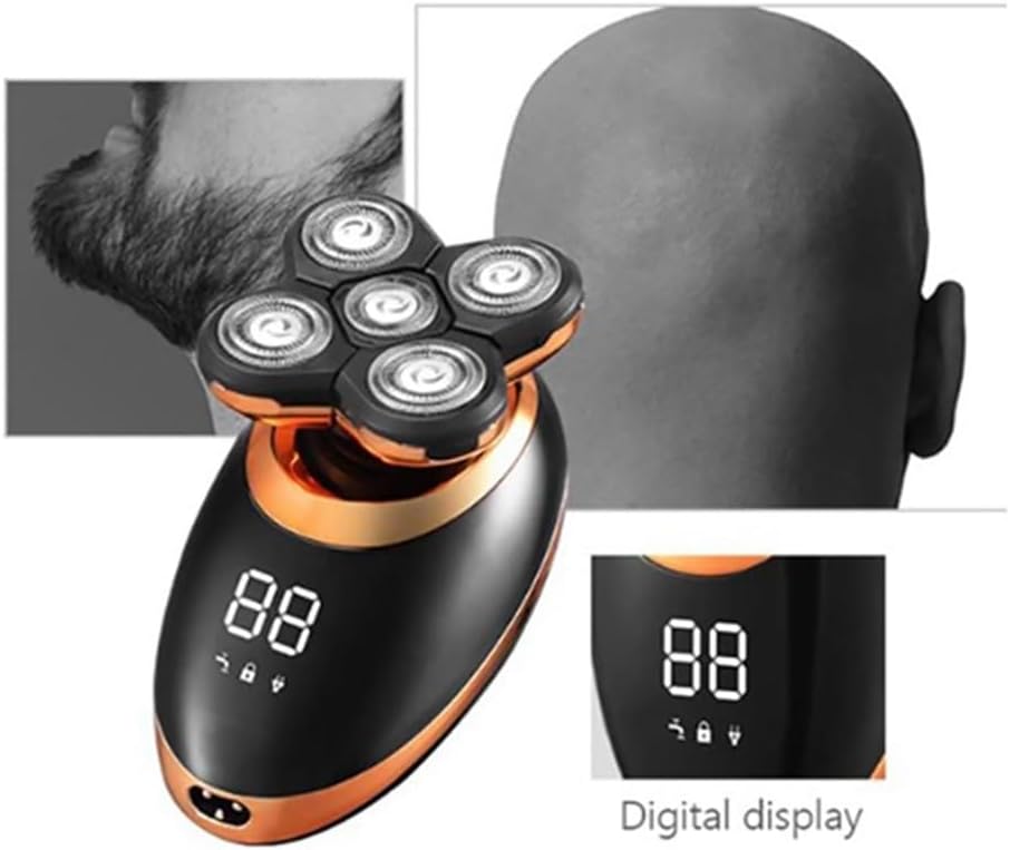 Head Shaver for Men, 5 in 1 Wet Dry Electric Shaver for Men Beard Hair Trimmer Razor Rechargeable Bald Shaving Machine LCD Display Grooming Kit