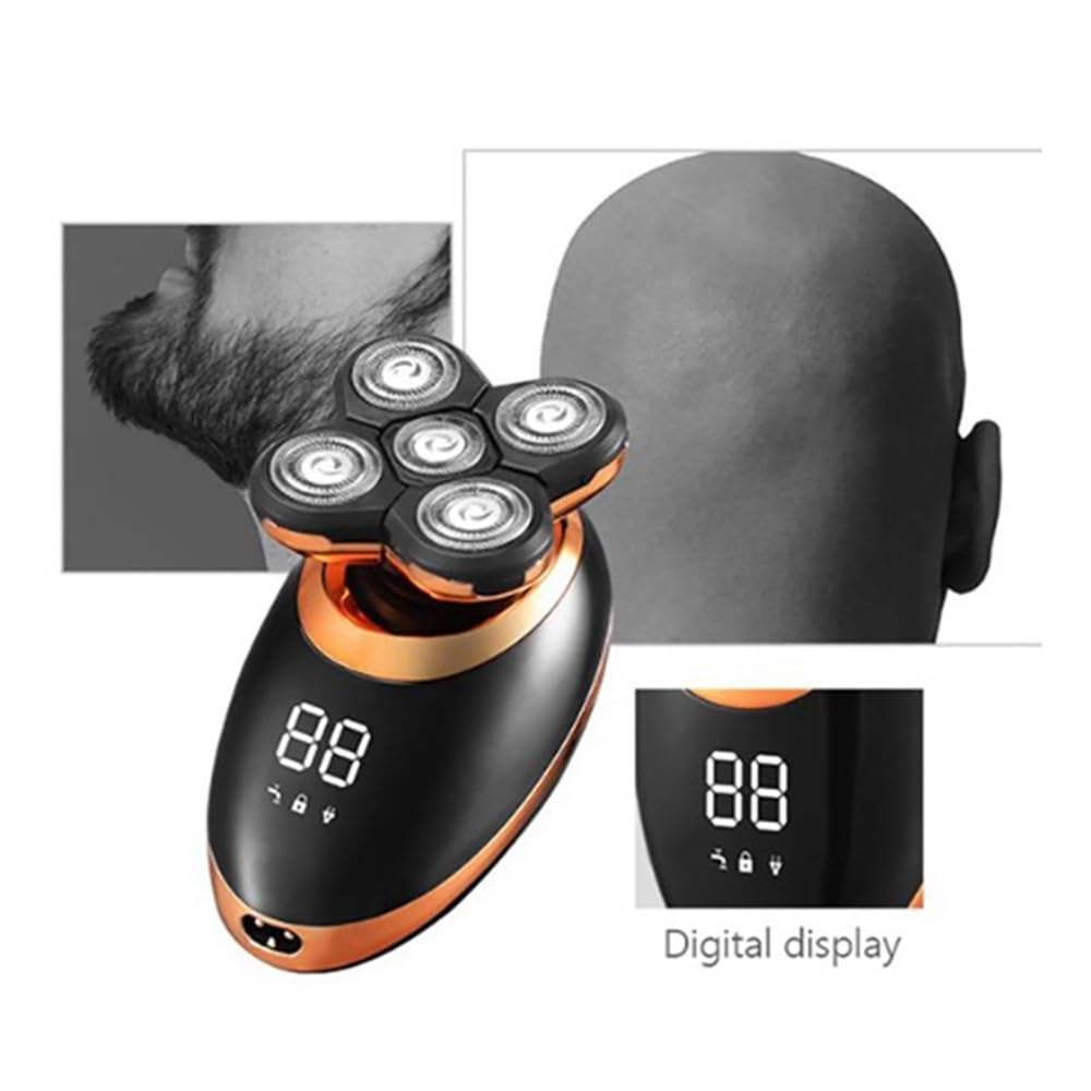 Head Shavers for Bald Men, 5 In 1 Wet Dry Electric Shaver For Men Beard Hair Trimmer Razor Rechargeable Bald Shaving Machine LCD Display Grooming Kit