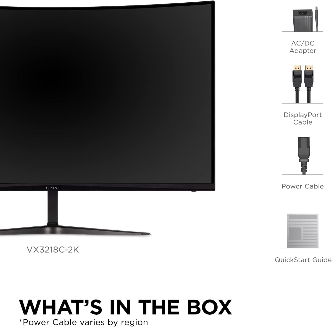 ViewSonic VX3218C-2K 32' Curved 1440p 1ms 165Hz Gaming Monitor with AMD FreeSync Premium, HDMI and Display Port(Renewed)