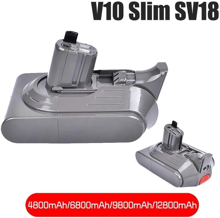 12800mAh 18V Compatible for Dyson V10 SV18 Slim Digital Fluffy Extra Vacuum Cleaner Replacement Battery(18V 12800mAh 2PCS)