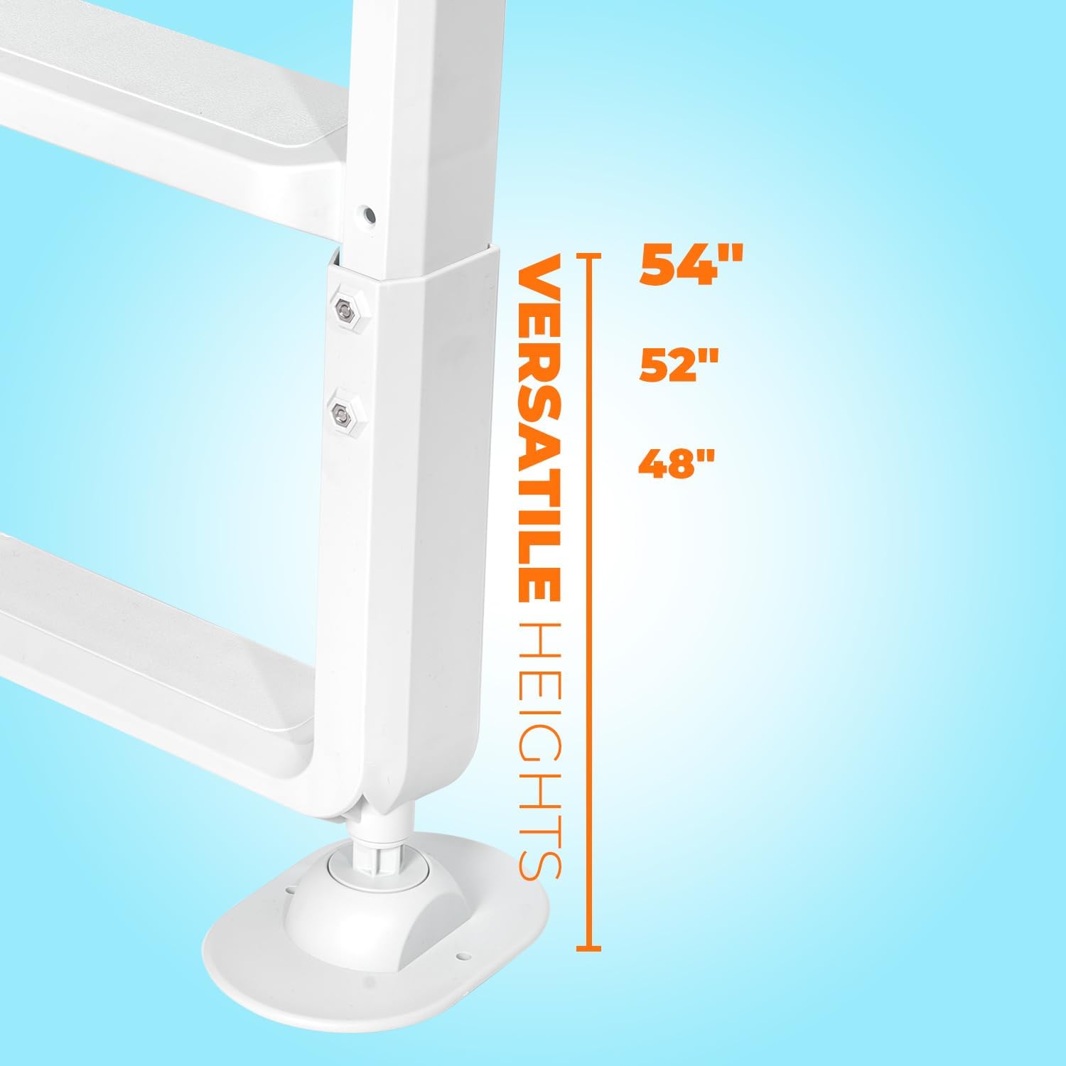 XtremepouwerUS Heavy Duty Deck Entry Ladder Anti Slip Plastic Step Pool Ladder for Adjustable 48-54 Inch Above Ground or In Ground Swimming Pools