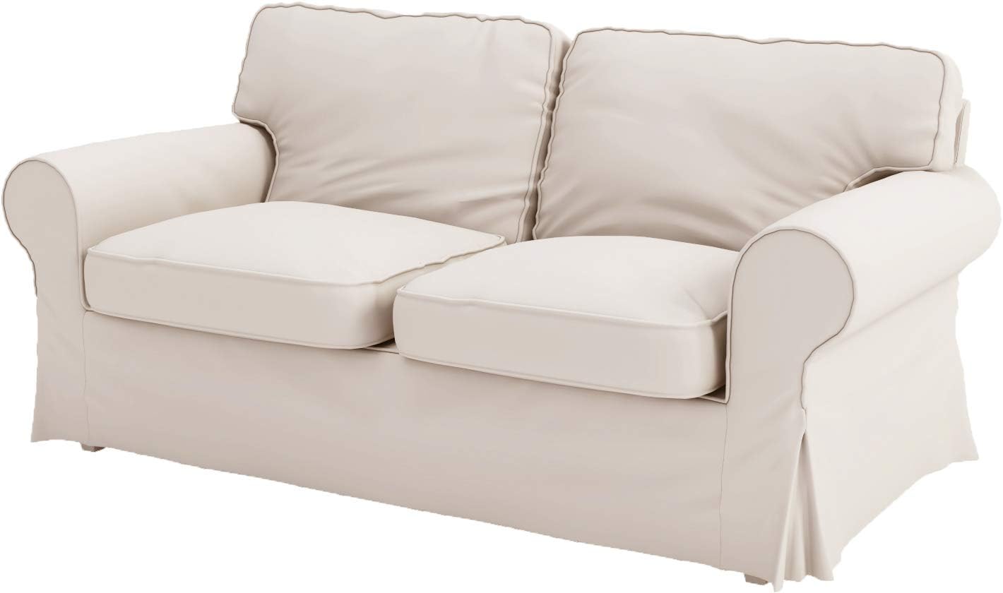 Sofa Covers Compatible with IKEA Ektorp 2 Seat Loveseat Sofa Slipcovers (Polyester Beige, Ektorp Loveseat)