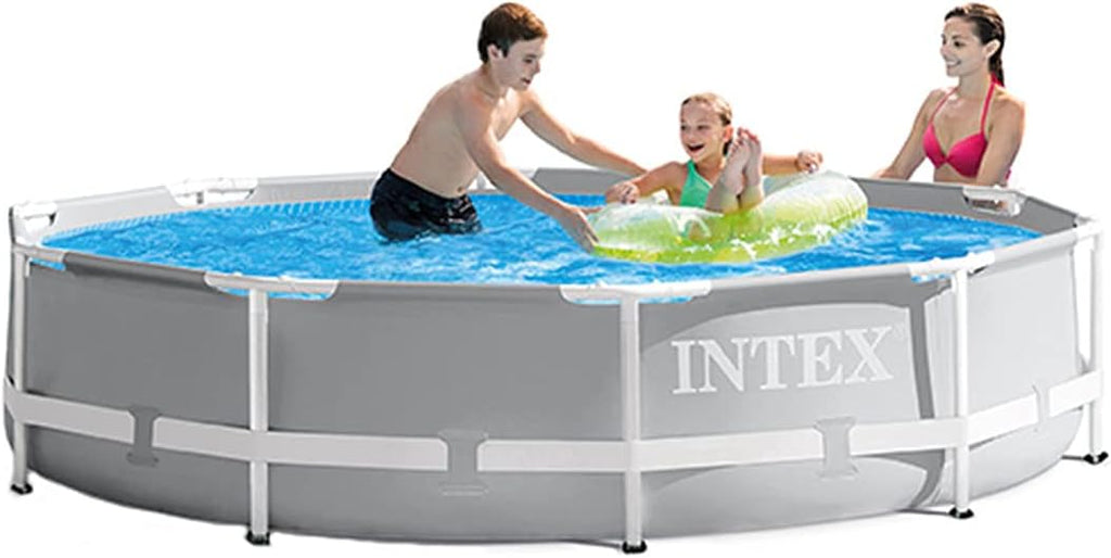 INTEX 26701EH Prism Frame Above Ground Swimming Pool Set: 10ft x 30in – Includes 330 GPH Filter Pump – Removable Pool Ladder