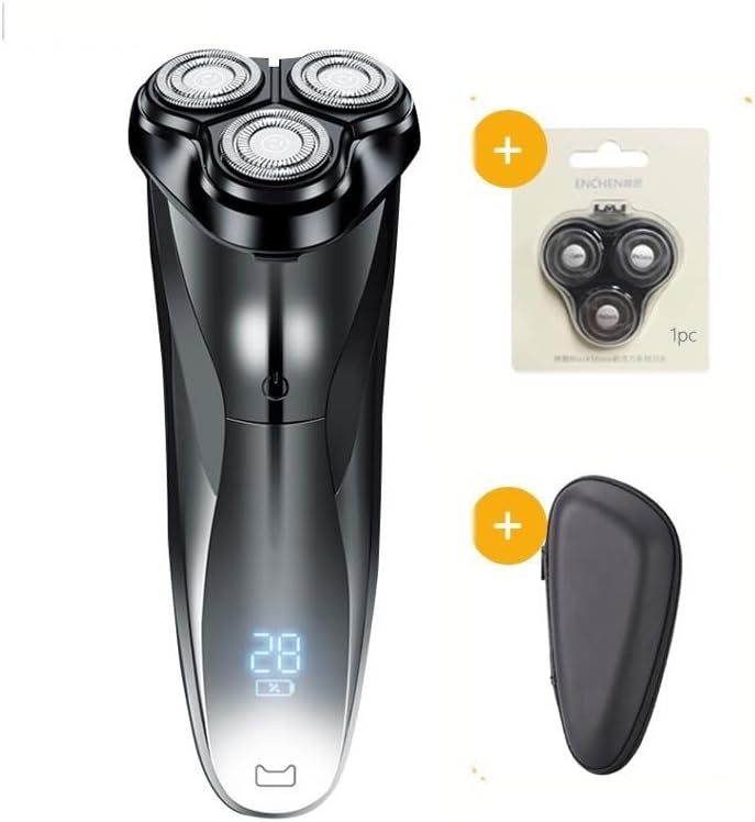 Head Shaver for Men, Electric Shavers for Men Face Shaver with Popup Trimmer Rechargeable Wet & Dry Dual Use IPX7 Waterproof (Color : Black Set 1)