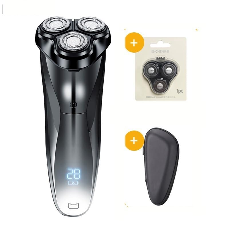 Head Shavers for Bald Men, Electric Shavers For Men Face Shaver With Popup Trimmer Rechargeable Wet & Dry Dual Use IPX7 Waterproof (Color : Black Set 1)