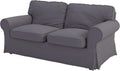 Sofa Covers Compatible with IKEA Ektorp 3 Seat Sofa Slipcovers (Polyester Flax Dark Gray, Ektorp Loveseat)