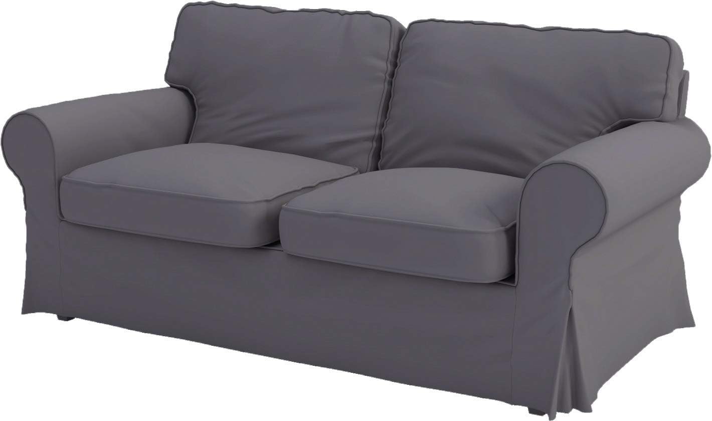 Sofa Covers Compatible with IKEA Ektorp 3 Seat Sofa Slipcovers (Polyester Flax Dark Gray, Ektorp Loveseat)