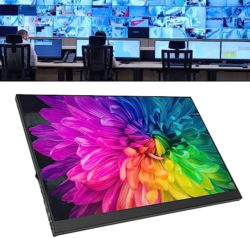 Sxhlseller 16 Inch Touchscreen Portable Monitor, HD 1920x1200 60Hz Touch Monitor with Type C Port, Multi Compatibility, Built in Dual Speakers Monitor for Gaming