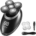 Electric Razor for Men, Electric Shaver for Men Beard Hair Trimmer Electric Razor 5D Floating Five Blade Heads Electric Nose Hair Trimmer LCD Display ( Color : Silver-Package B )