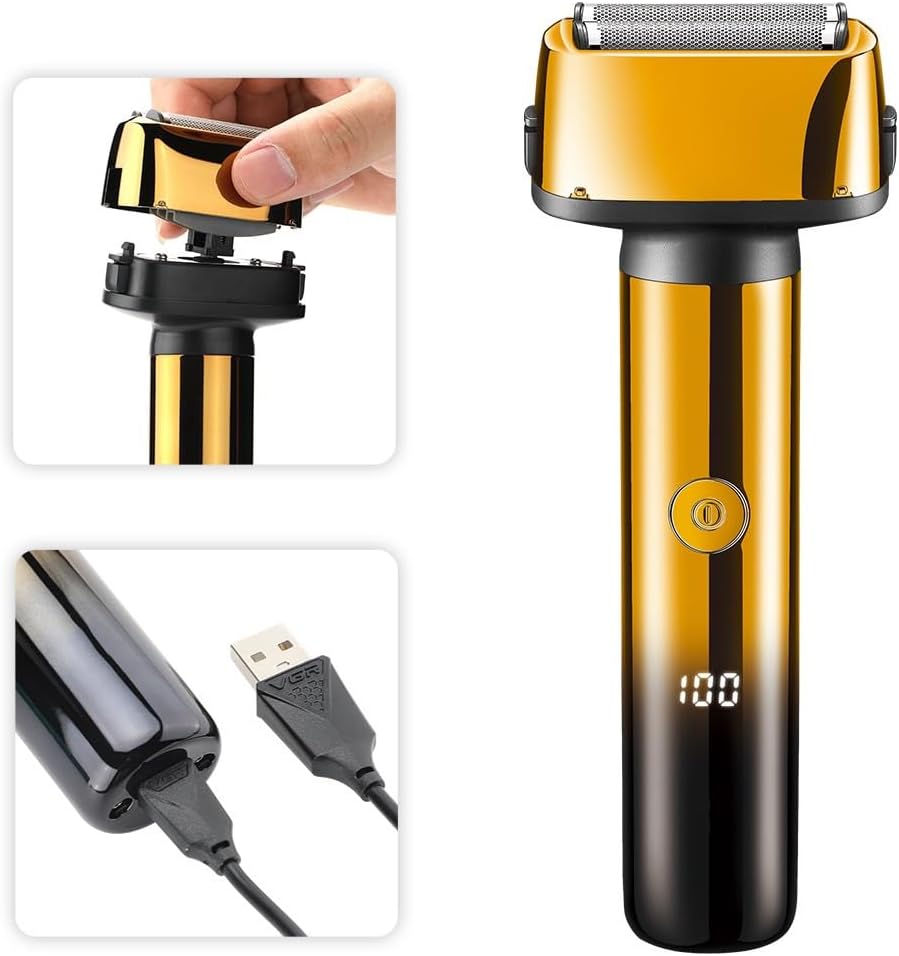 Electric Razors for Men, 3 in 1 Foil Electric Shaver for Men Grooming Kit Facial Beard Hair Eyebrow Trimmer Rechargeable Electric Razor