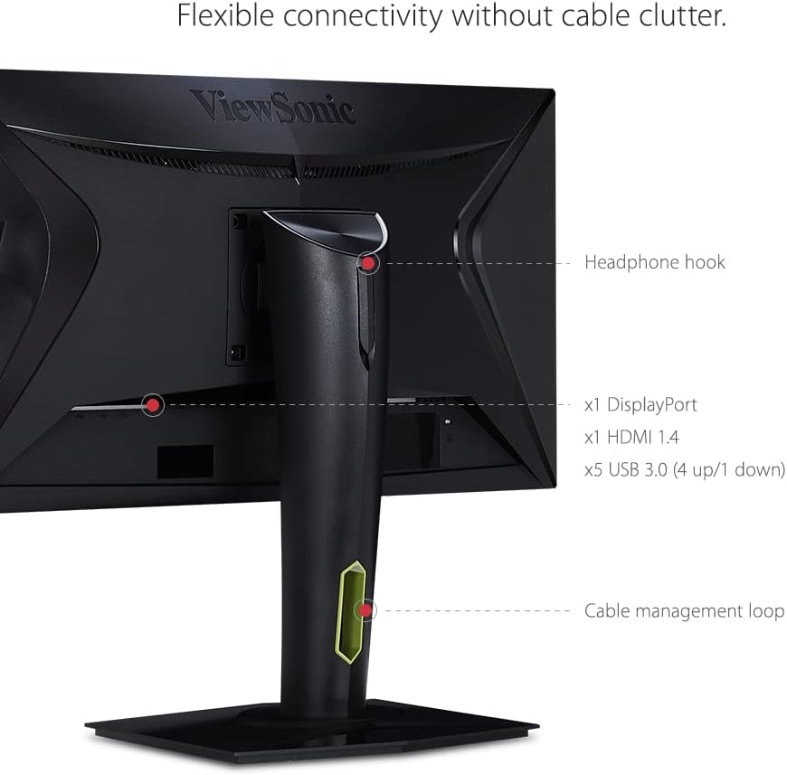 ViewSonic XG2560 25 Inch 1080p 240Hz 1ms Gsync Gaming Monitor with Eye Care Advanced Ergonomics HDMI and DP for Esports , Black